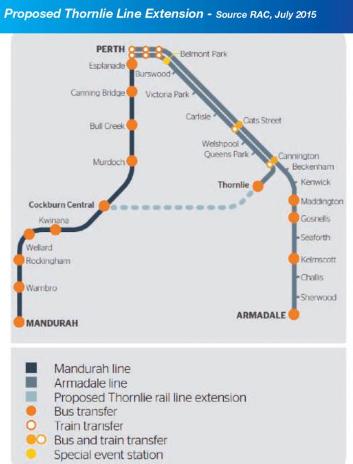 Proposed Thornlie Line Extension Diagram